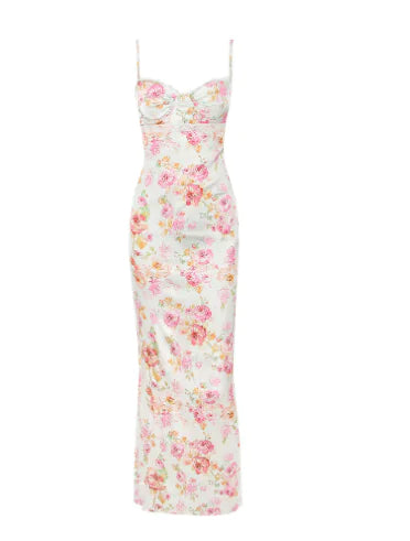 Robe moulante à fleurs