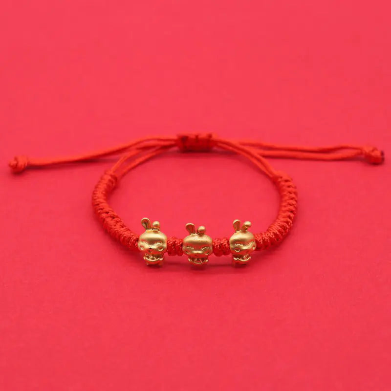 Fourleaf Grass Simple Woven Hand Rope Bracelet
